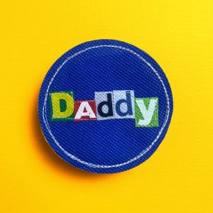 Blue "Daddy" Upcycled Ransom Note Patch