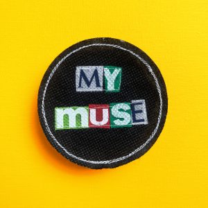 Black "My Muse" Upcycled Ransom Note Patch